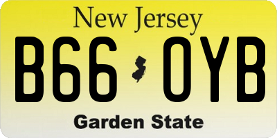 NJ license plate B66OYB