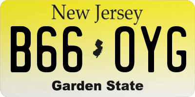 NJ license plate B66OYG