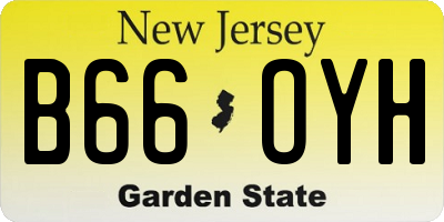 NJ license plate B66OYH