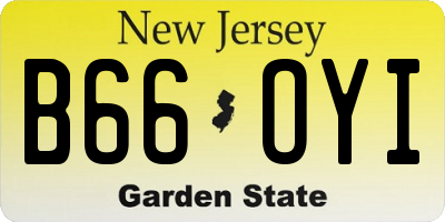 NJ license plate B66OYI