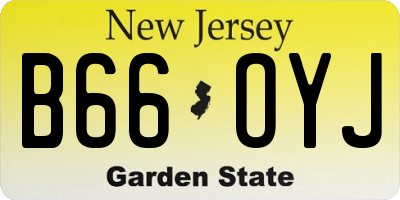 NJ license plate B66OYJ