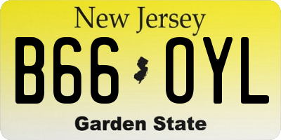NJ license plate B66OYL