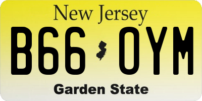NJ license plate B66OYM