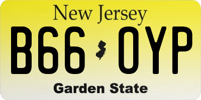 NJ license plate B66OYP