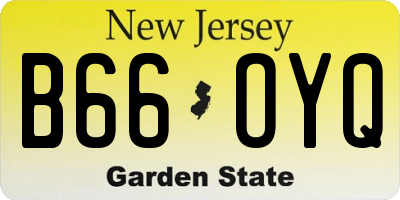 NJ license plate B66OYQ