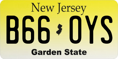 NJ license plate B66OYS