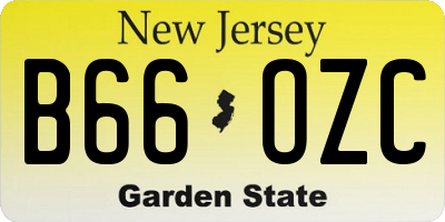 NJ license plate B66OZC
