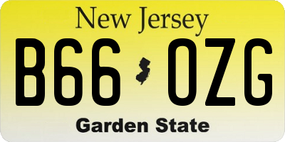 NJ license plate B66OZG