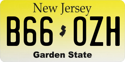NJ license plate B66OZH