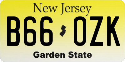 NJ license plate B66OZK