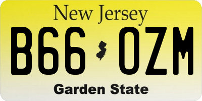 NJ license plate B66OZM