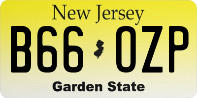 NJ license plate B66OZP