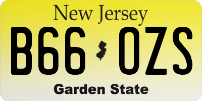 NJ license plate B66OZS