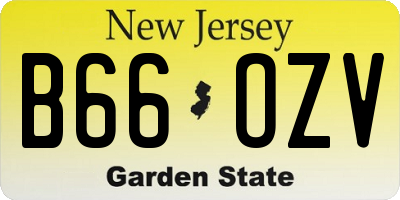 NJ license plate B66OZV