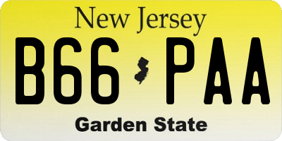 NJ license plate B66PAA