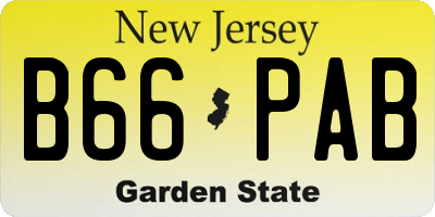 NJ license plate B66PAB