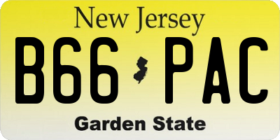 NJ license plate B66PAC