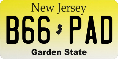 NJ license plate B66PAD