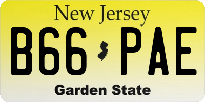 NJ license plate B66PAE