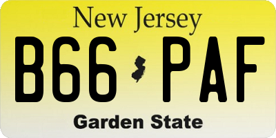 NJ license plate B66PAF