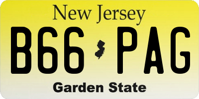 NJ license plate B66PAG