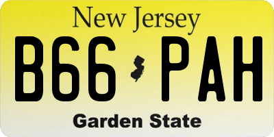 NJ license plate B66PAH