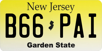 NJ license plate B66PAI