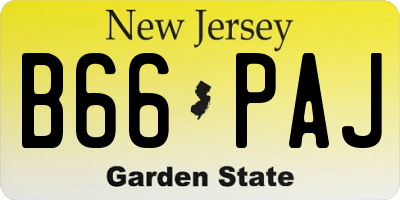NJ license plate B66PAJ