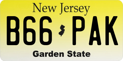 NJ license plate B66PAK