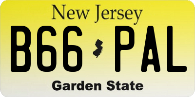 NJ license plate B66PAL
