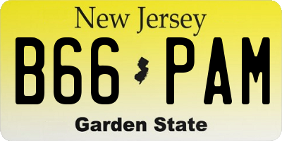 NJ license plate B66PAM