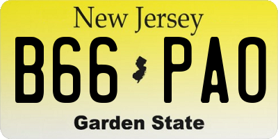 NJ license plate B66PAO