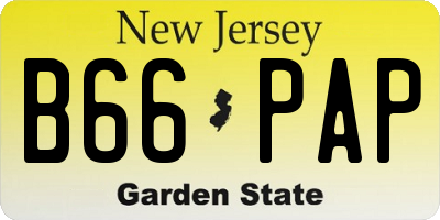 NJ license plate B66PAP