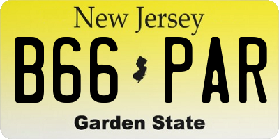 NJ license plate B66PAR
