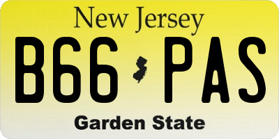 NJ license plate B66PAS