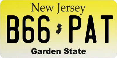 NJ license plate B66PAT