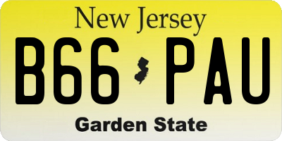 NJ license plate B66PAU