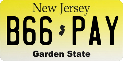 NJ license plate B66PAY