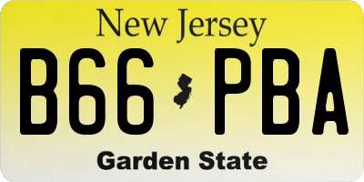 NJ license plate B66PBA