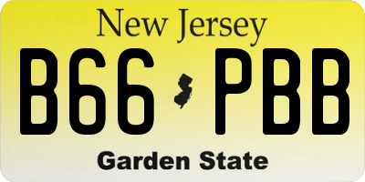 NJ license plate B66PBB
