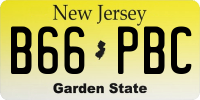 NJ license plate B66PBC