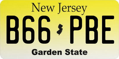 NJ license plate B66PBE