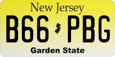 NJ license plate B66PBG