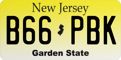 NJ license plate B66PBK