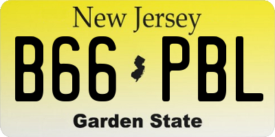 NJ license plate B66PBL