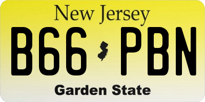 NJ license plate B66PBN