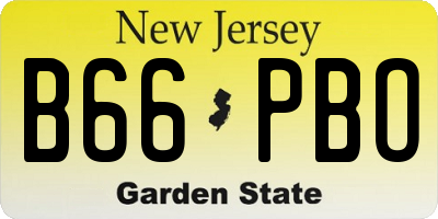 NJ license plate B66PBO