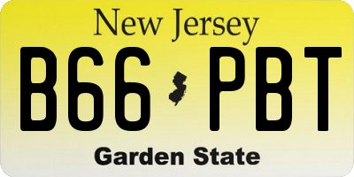NJ license plate B66PBT
