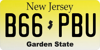NJ license plate B66PBU