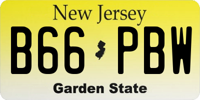 NJ license plate B66PBW